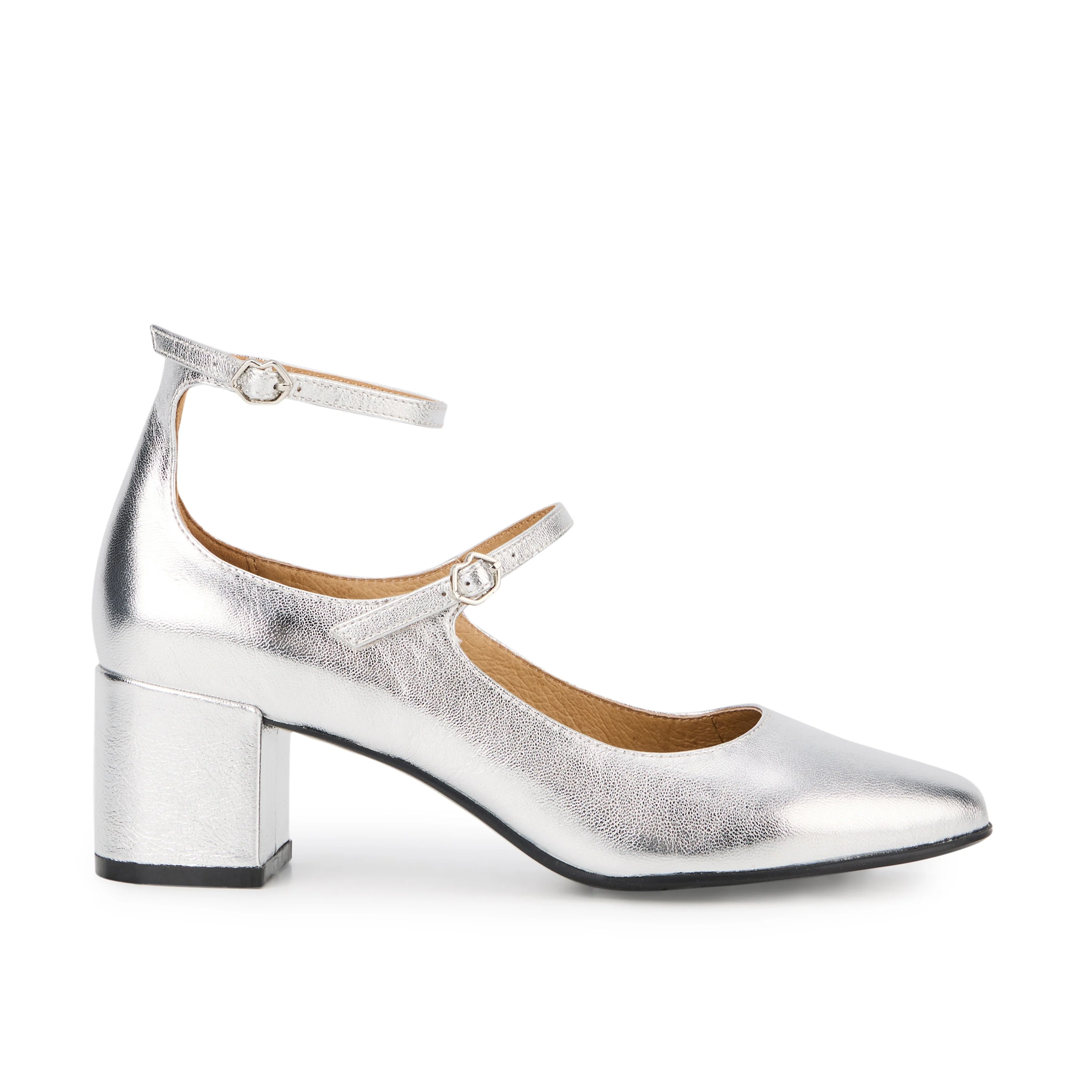 SOFIA CUIR MÉTALLISÉ - Babies en cuir | Argent