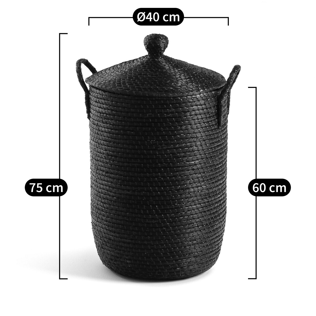 AM.PM<br>Cesta de linho em palha de arroz trançada, Honoka