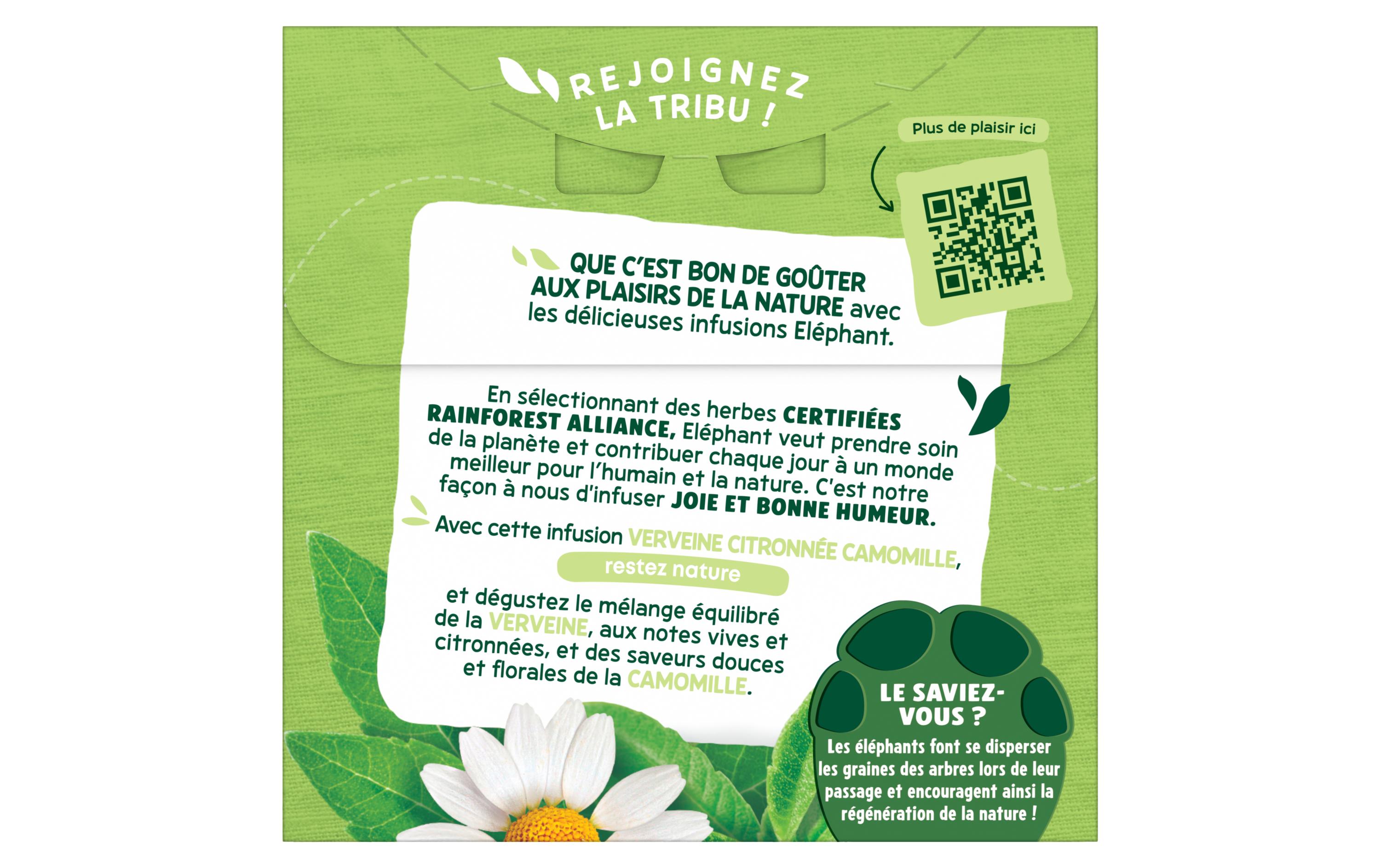 Teebeutel Verveine Citronnée, Camomille 20 StückTee mit Zitronenverbene und Kamille