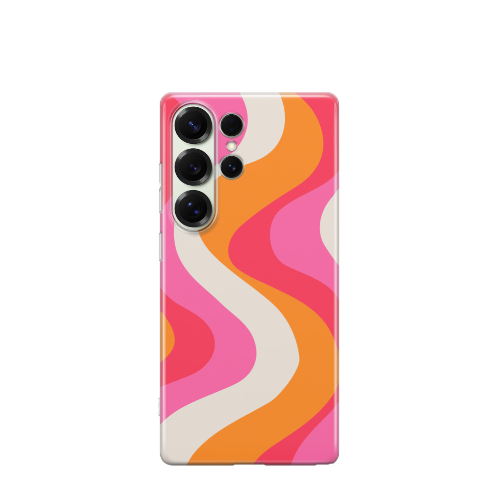 Samsung Galaxy S25 Ultra Gummi Hülle Sonnenwellen 2 - Pink
