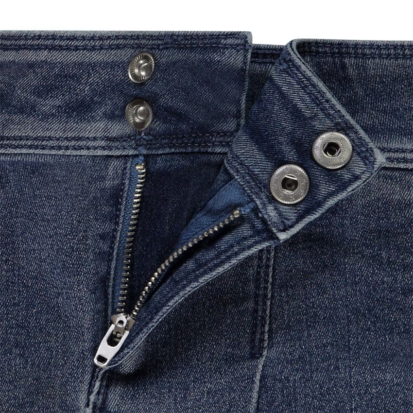 Jupe en jean effet plissé pour fille - Bleu moyen
