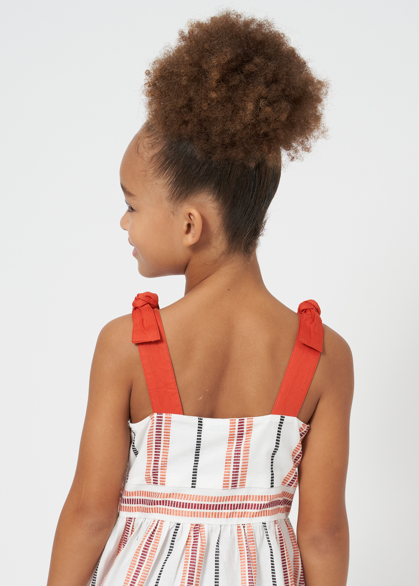 vestido listrado para meninas