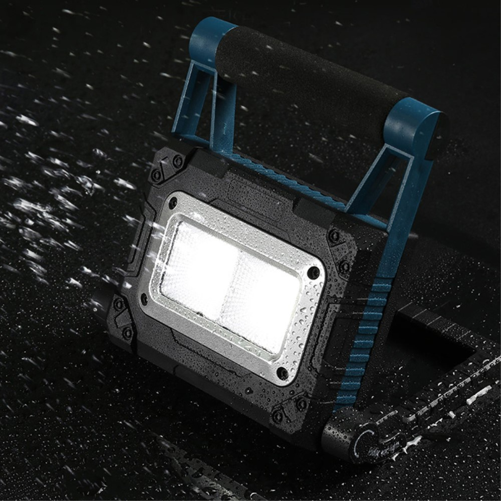 (1000Lumen) Solar LED Handscheinwerfer Arbeitsleuchte USB Flutlicht mit 3 Leuchtmodi - Schwarz