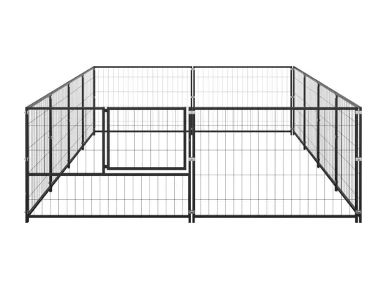 Chenil extérieur cage enclos noire 400 x 200 x 70 cm 02_0000557