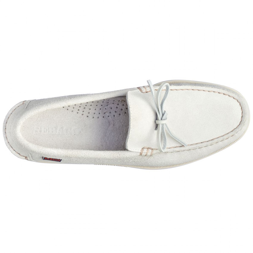 DOCKSIDES SCHOODIC BEAT OUT White-Chaussures bateau pour femme en cuir suede