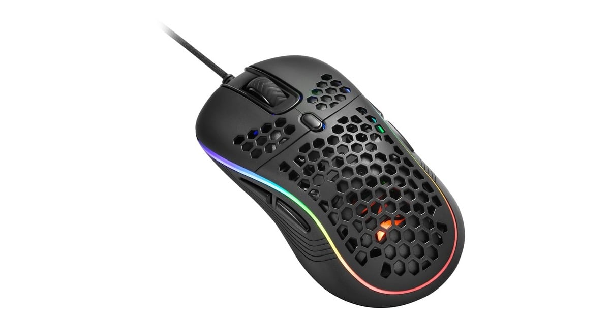 SharkoonLight² S gaming muis  (Zwart, 600 - 6200 dpi, RGB leds)