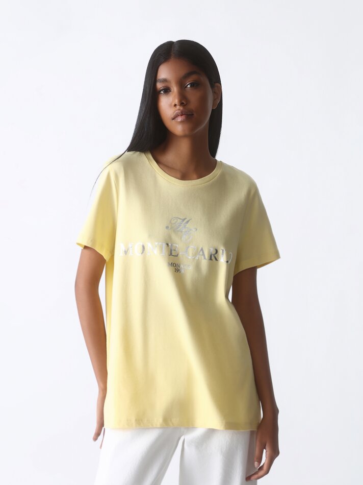 Camiseta de manga curta estampada - Amarela