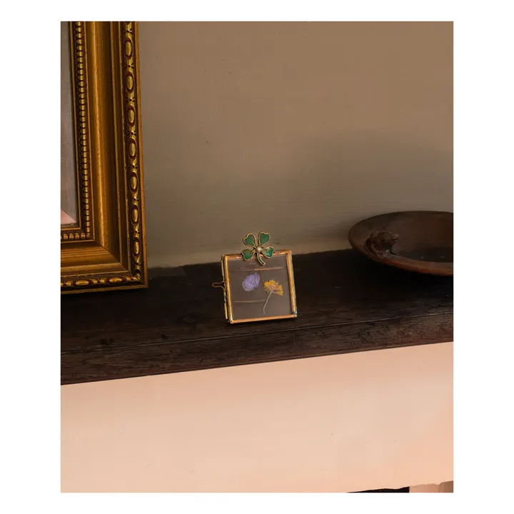 Doing Goods Cadre photo en laiton Lucky Clover | Doré
