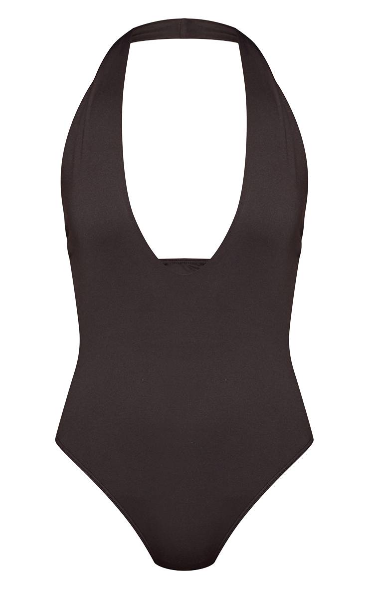 Noir Body Moulant Col V Dos Nu En Jersey