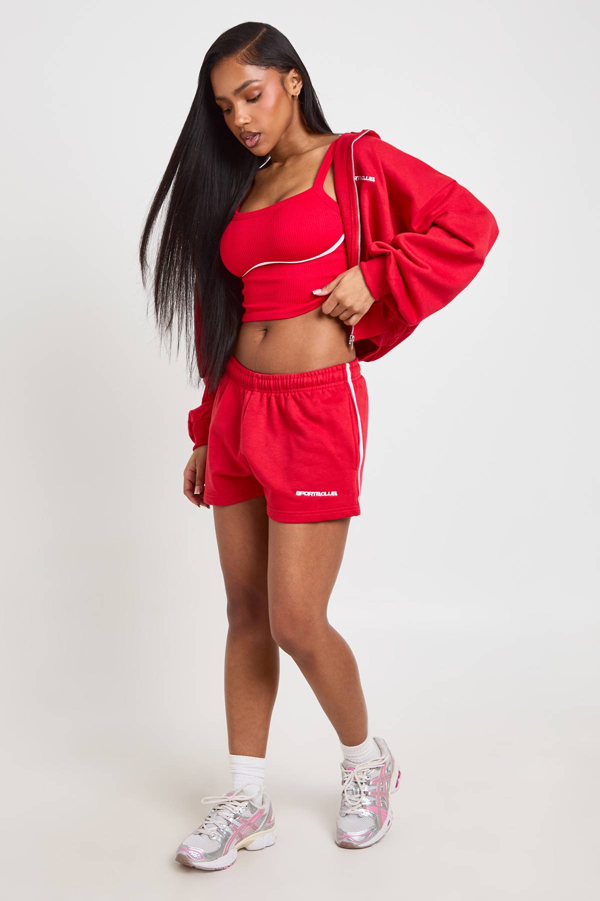 boohoo Short En Molleton Brodé Avec Passepoil Sports Club