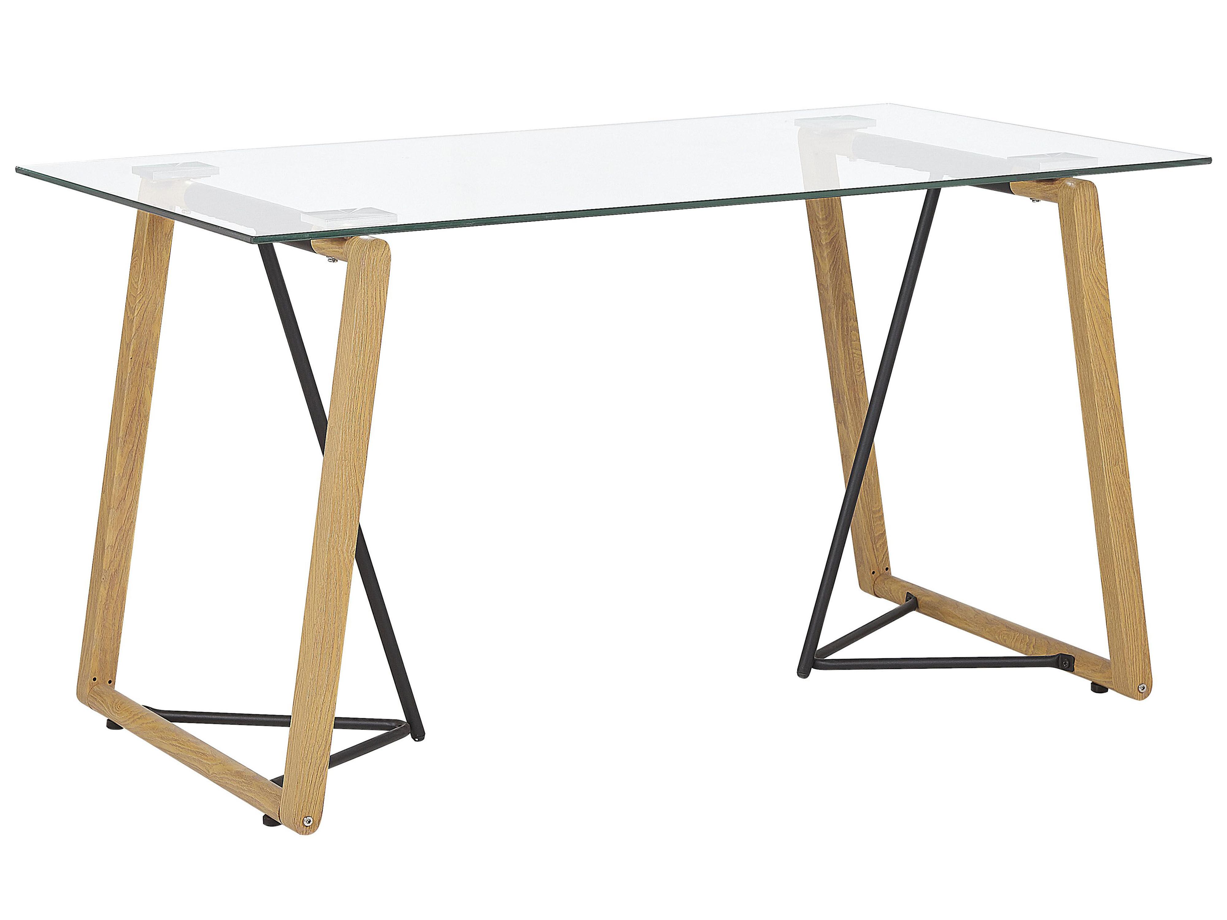 Eettafel TACOMA Lichtbruin 80 cm Veiligheidsglas 140 cm