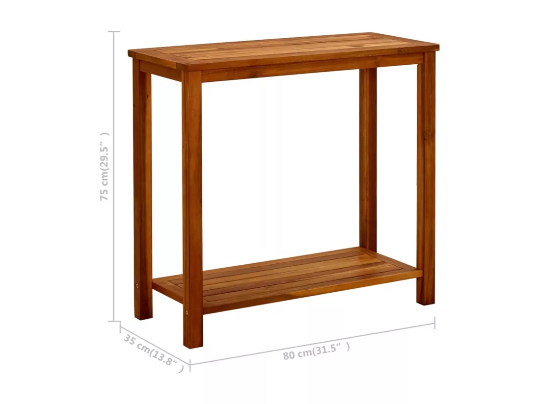 Prolenta Premium - Table console de jardin 80x35x75 cm Bois d'acacia solide