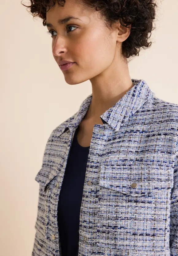 Bouclé Overshirt - gravity blue