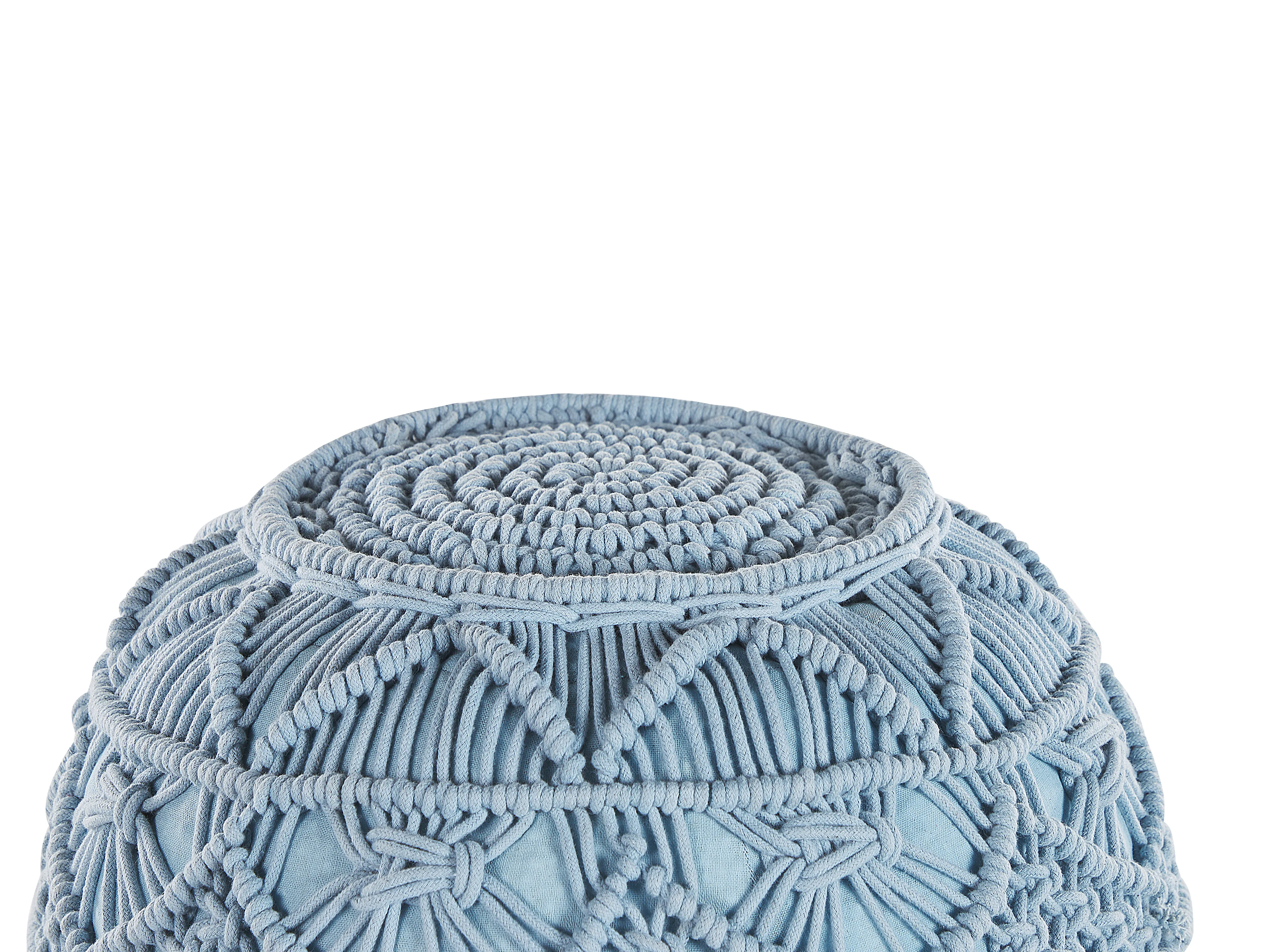 Poef Macramé KAYSERI Katoen Blauw