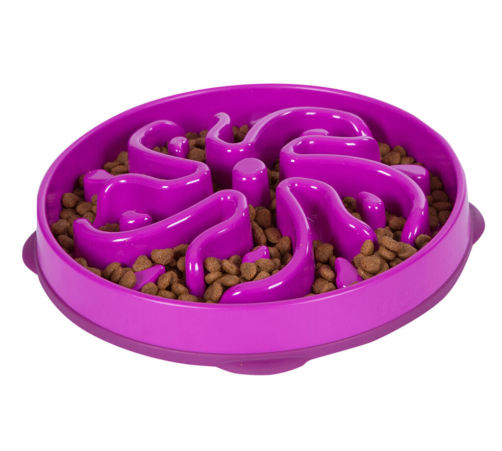 Outward Hound Anti-Schrok groot - Voerbak - Paars - 28 cm