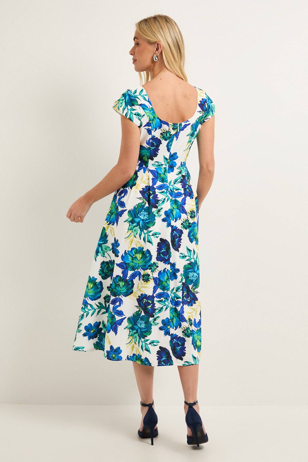 Wallis Robe Midaxi Évasée à Motif Floral Ottoman Petite