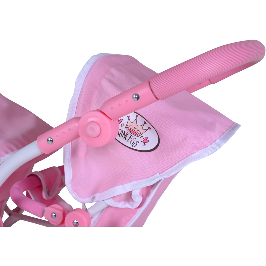 knorr toys® Zwillingspuppenwagen Milo - Princess white rose rosa