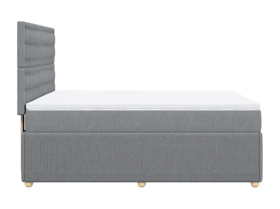 Sommier à lattes de lit avec matelas Gris clair 140x190cm Tissu