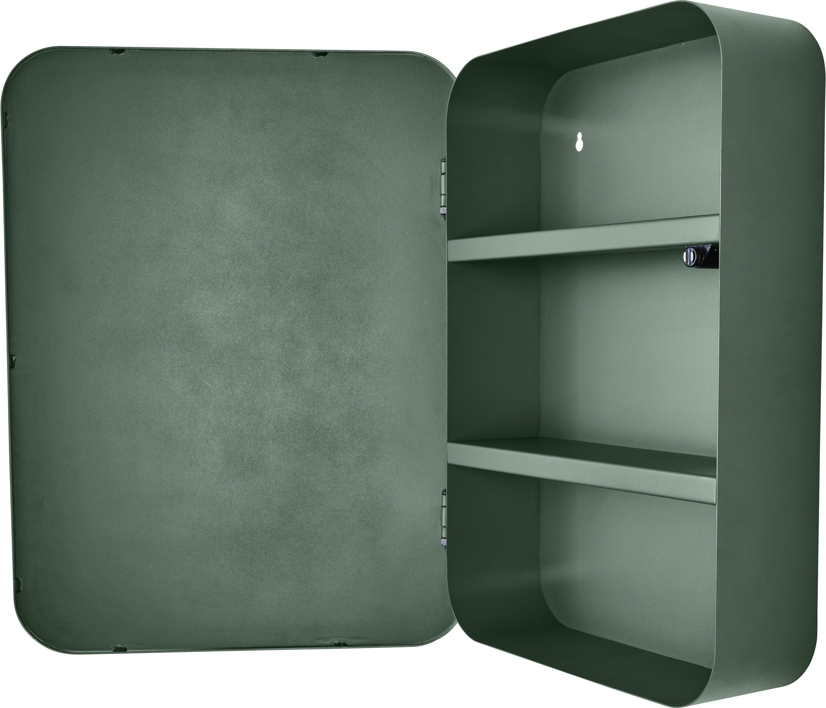 NAYA Wandspiegel - Grün / B: 50.0 cm x T: 12.0 cm x H: 40.0 cm