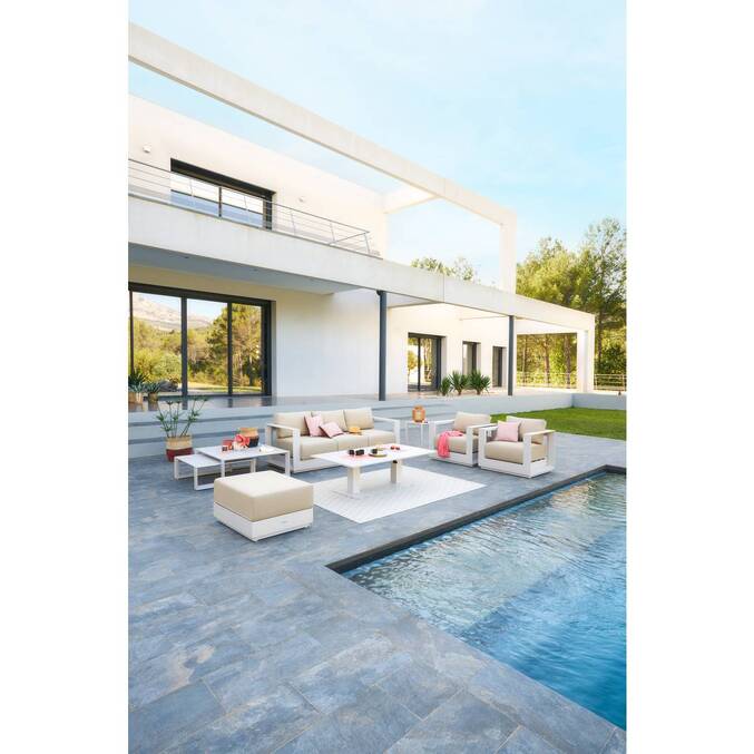 Table de jardin relevable rectangulaire SALIMIA Avoine