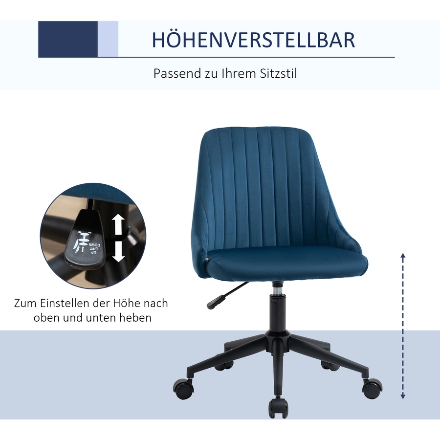 Vinsetto Bürostuhl ergonomisch geformt, high-end gaslift Blau