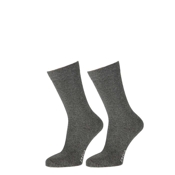 inSua-2-pack katoenen effen sokken