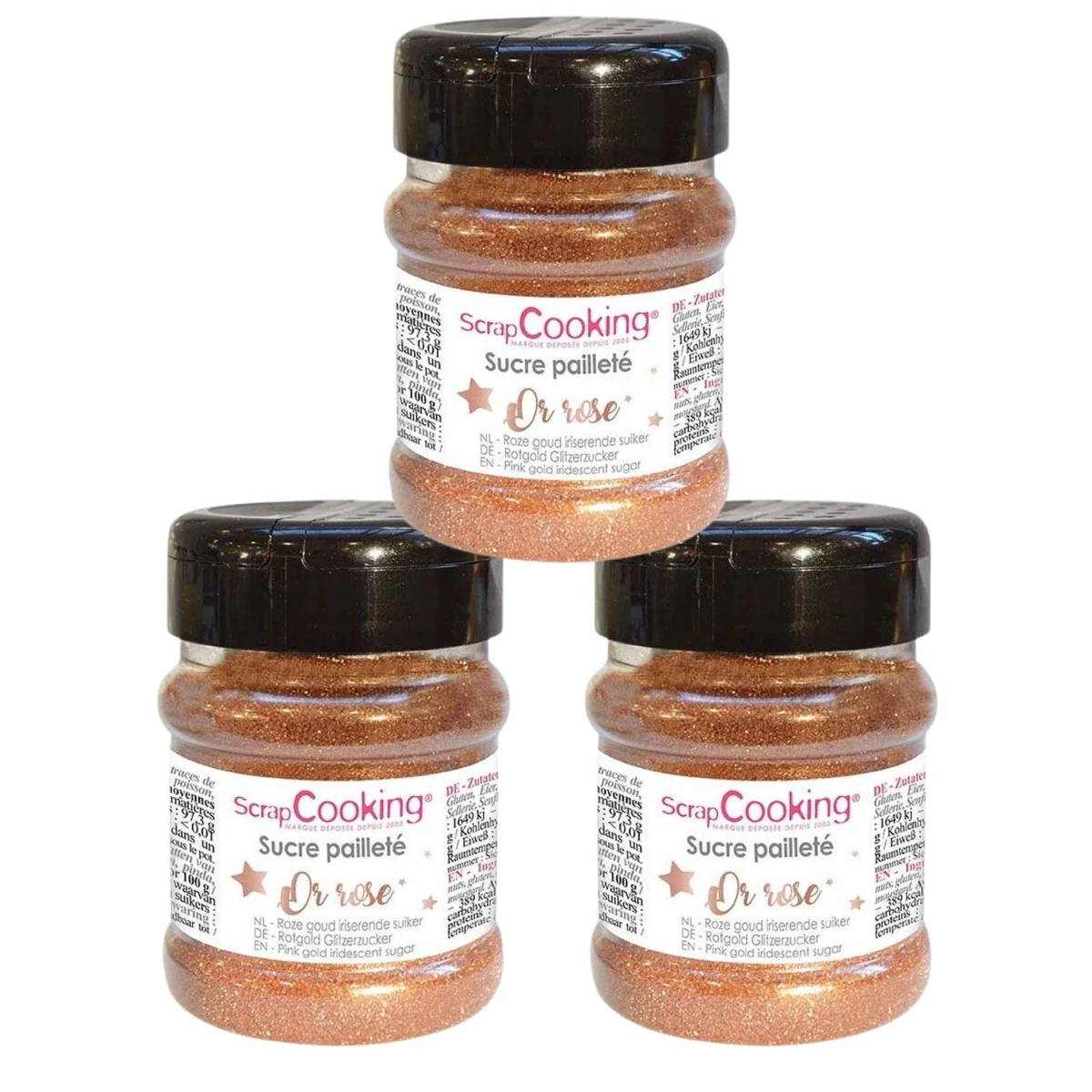 Sucre pailleté or rose 480 g Scrapcooking