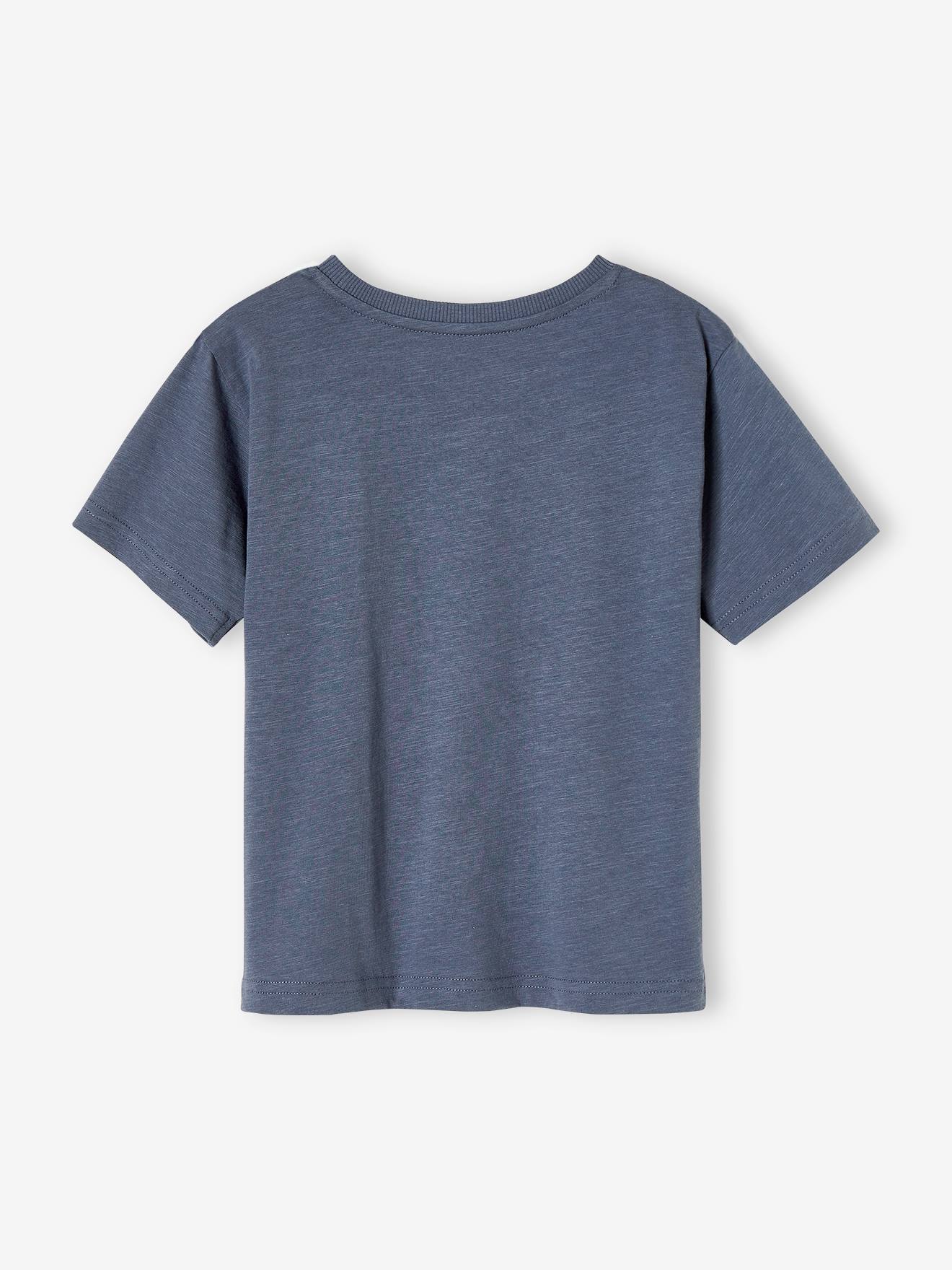 Camiseta azul-ardósia com estampa animal para meninos