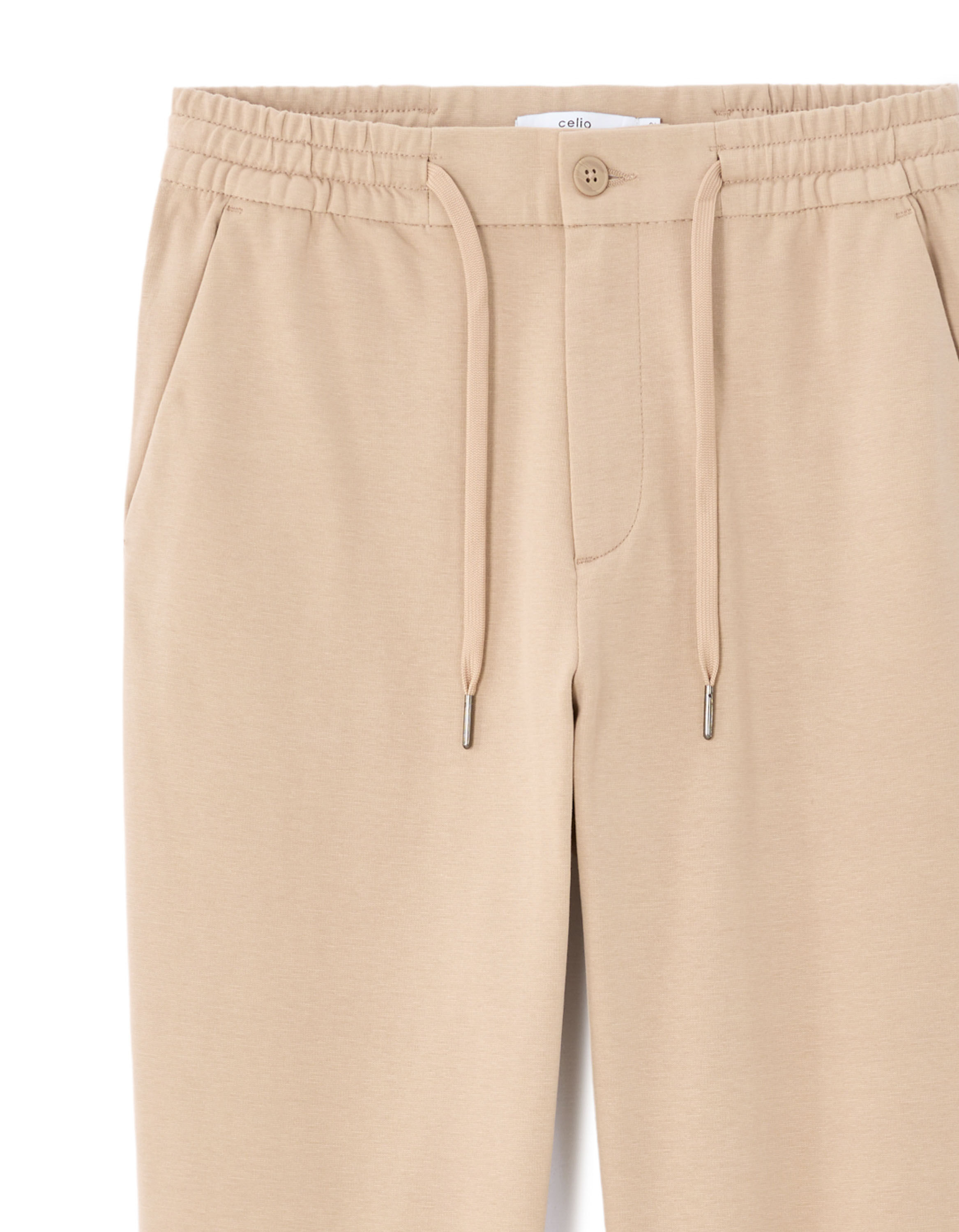 Pantalon chino slim en maille - beige