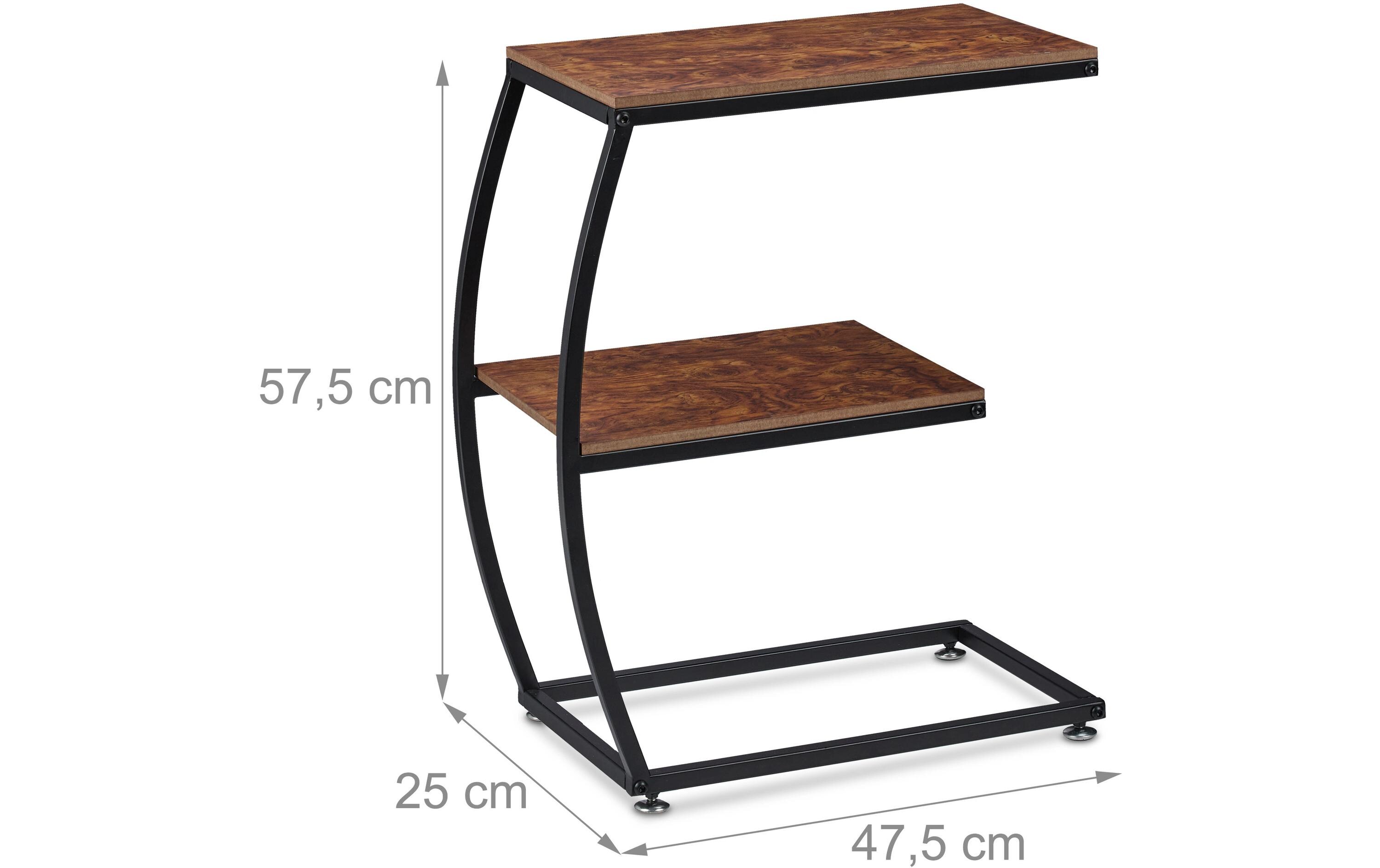 Beistelltisch Industrial 47.5 cm x 57.5 cm, Braun/SchwarzSofatisch