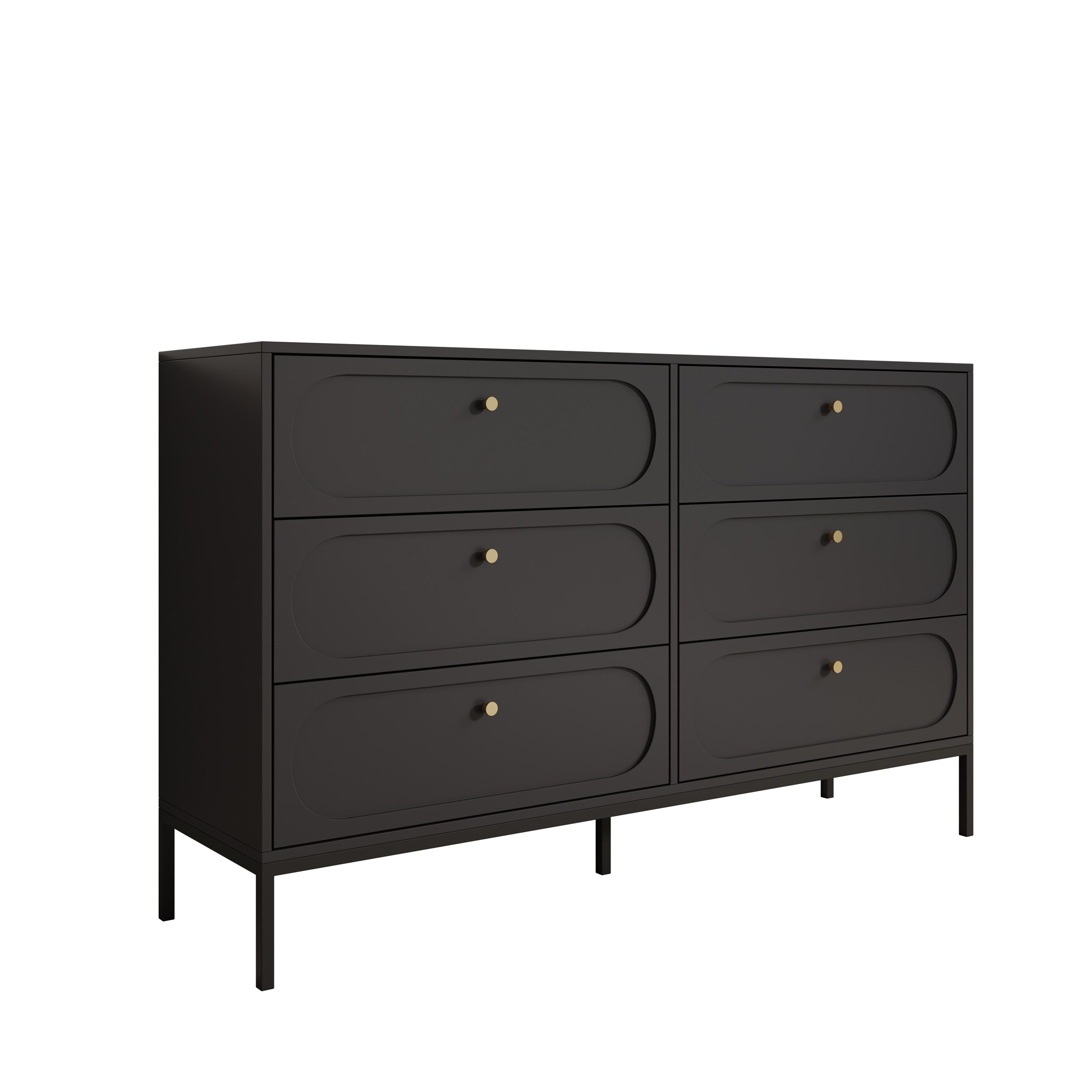 Montserrat - Ladekast 6 lades - Zwart - 150x40x92 cm