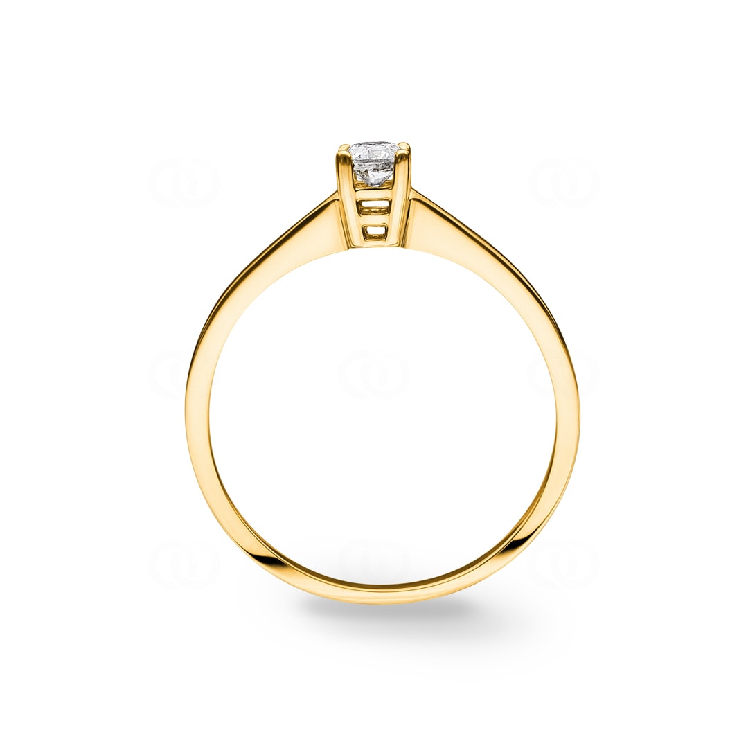 Verlobungsring 750/18 K Gelbgold mit Diamant 0.19 ct H/si