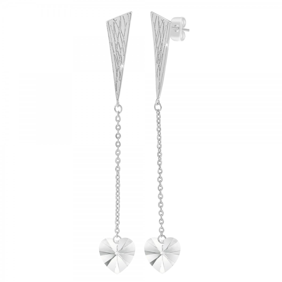 Boucles d'oreilles coeur SC Crystal ornées de Cristaux scintillants