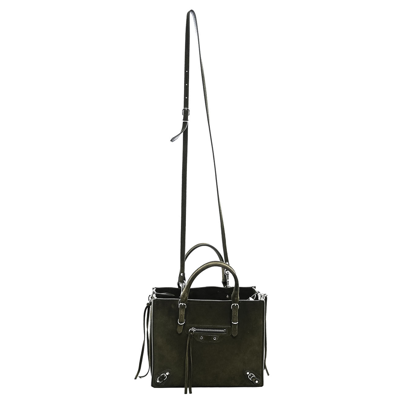 Balenciaga Sac bandoulière en Daim Papier kaki - Très bon état - L.22.5 cm