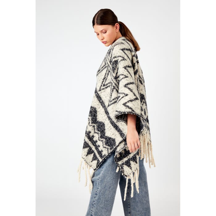 Veritas-Poncho ikat franjes