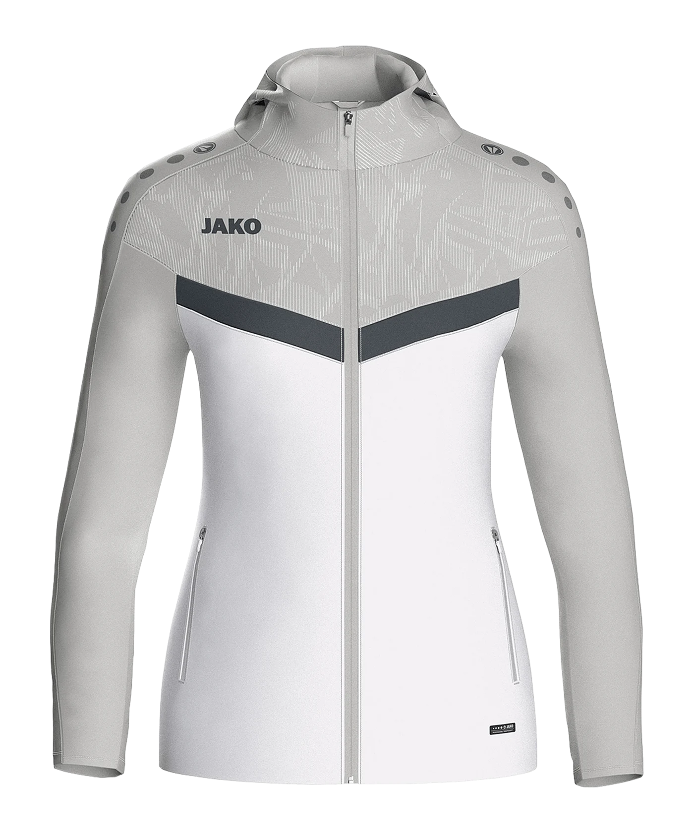 JAKO Icon Kapuzenjacke Damen Weiss Grau F016