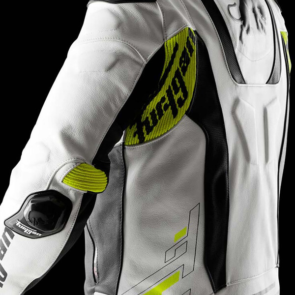 Furygan - Blouson Raptor Evo 3 Blanc / Noir / Jaune fluo