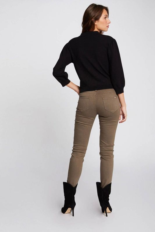 Morgan - Low Waist Skinny Broek - Kaki - Stretchkatoen - 5-Pocket
