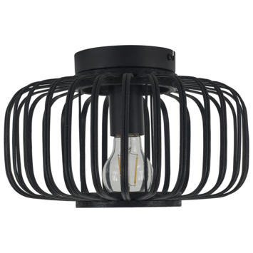 Plafondlamp Joy bamboe zwart Ø28cm
