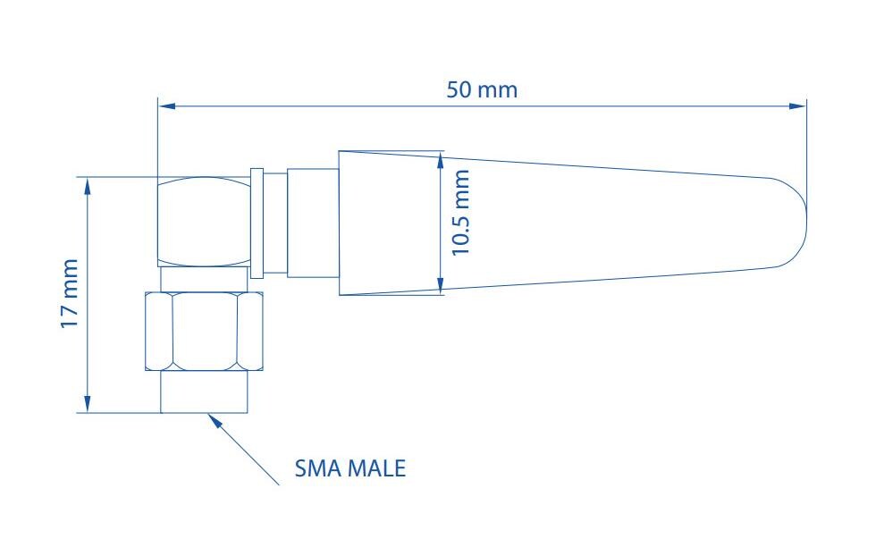 LTE-Antenne PR1US450 Kompakt SMA 5 dBi RundstrahlKompakte mobile Antenne