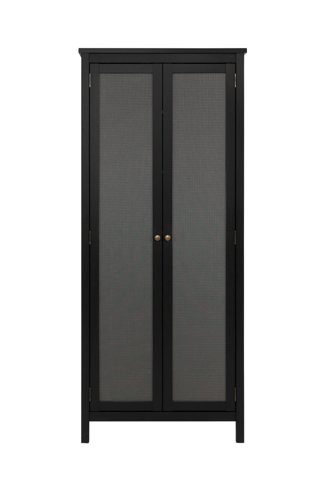 Vitrine CORDOBA 80 x 187 cm schwarz / Geflecht Nobel