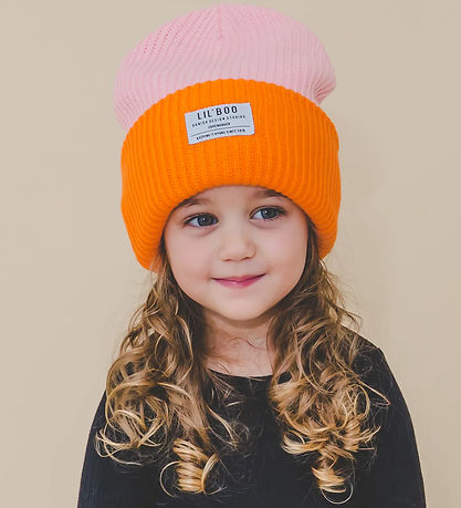 Lil'Boo Copenhagen Mütze - Strick - Gemütlich Beanie - Pink/Oran