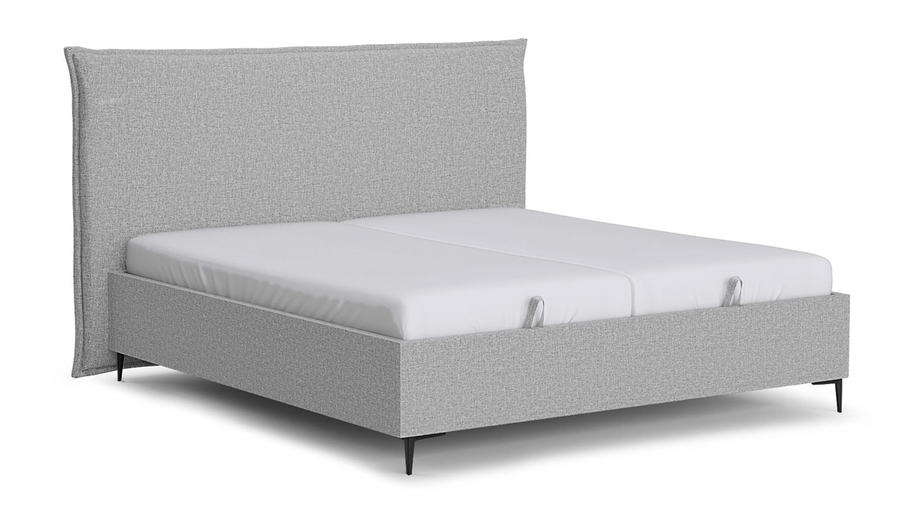 Opbergbed Morgan - Linen touch light grey