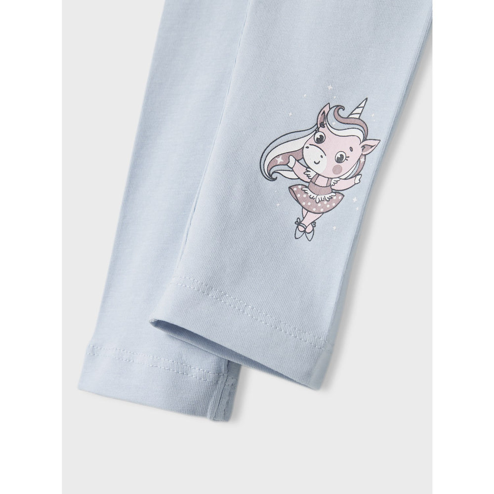 Køb Name It Subdued Blue Unicorns Vivian AOP Leggings
