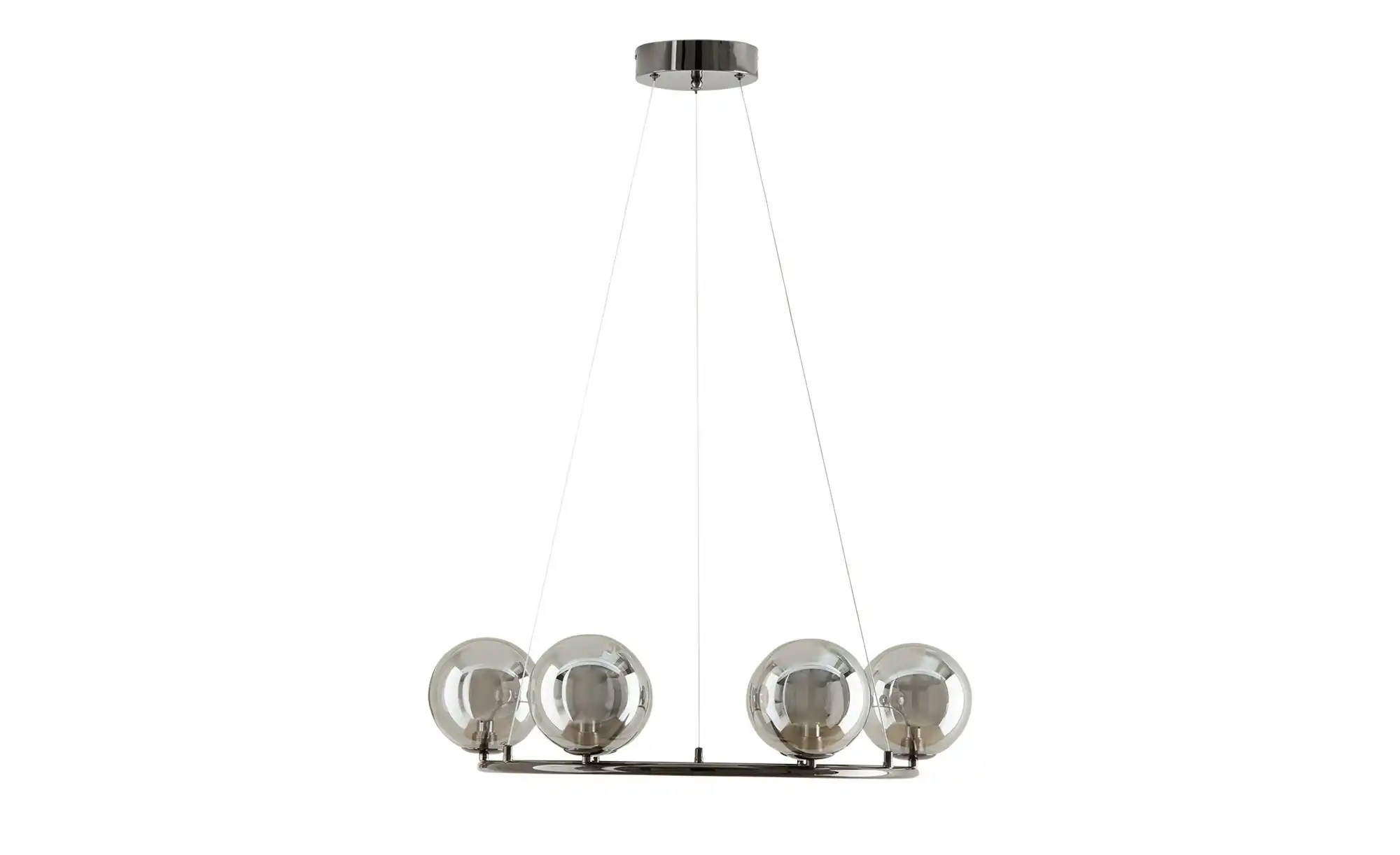 Meisterleuchten LED-Krone 6-flammig, schwarzchrom/Rauchglas