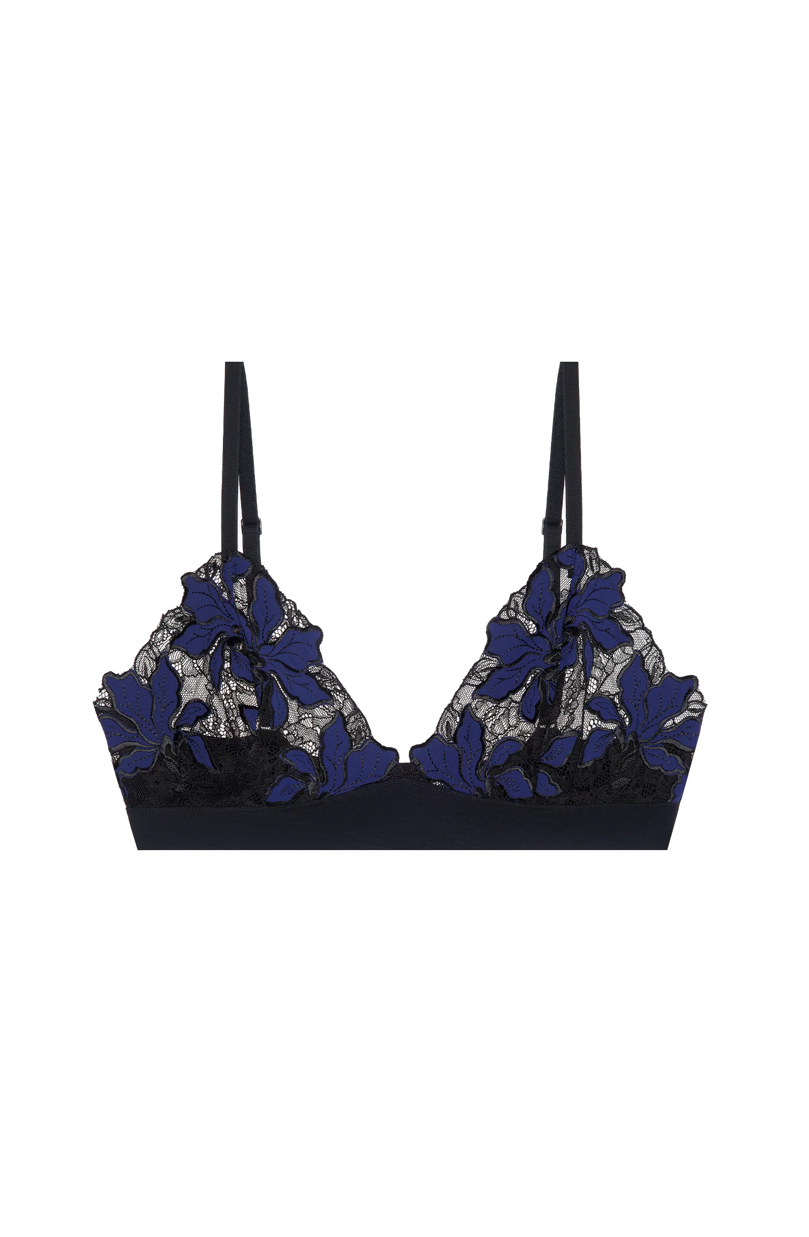sixtine Soutien-gorge noir en dentelle et broderie encre Encre