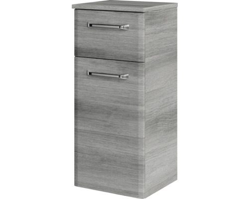 Pelipal Quickset 328 badkamermeubelset (B x H x D 175 x 200 x 39 cm), grafiet getextureerde fronten, met mineraal gegoten wastafel, hoge kast, onderkast en bovenkast (328.120005)