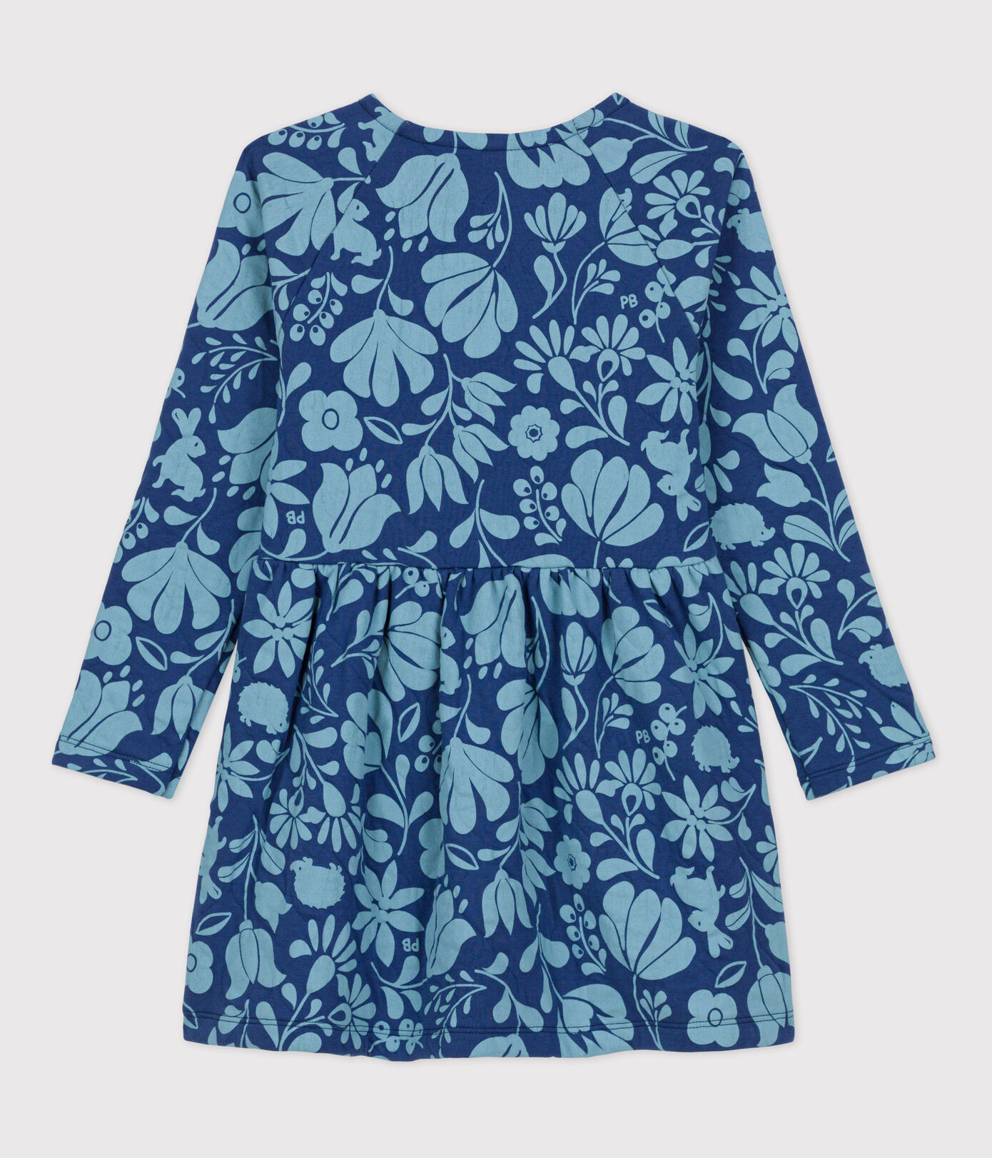 Robe fleurie manches longues en tubique enfant fille