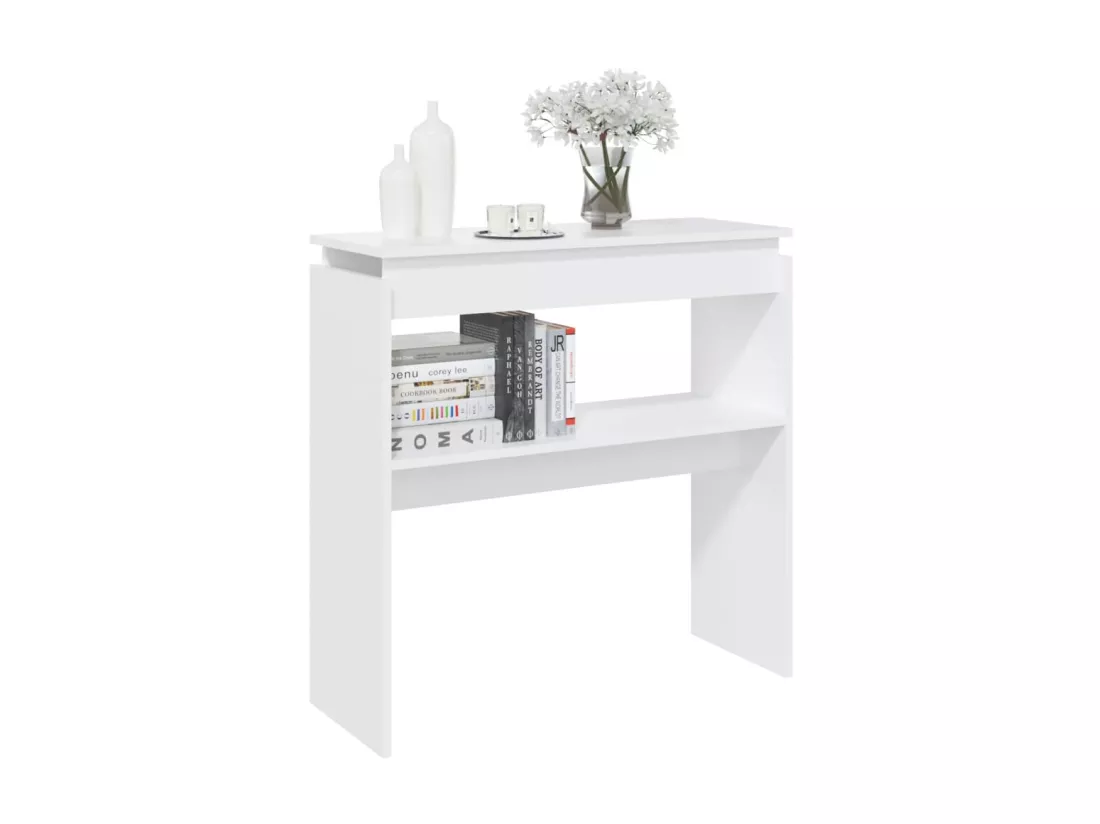 Table console Blanc 80x30x80 cm Aggloméré