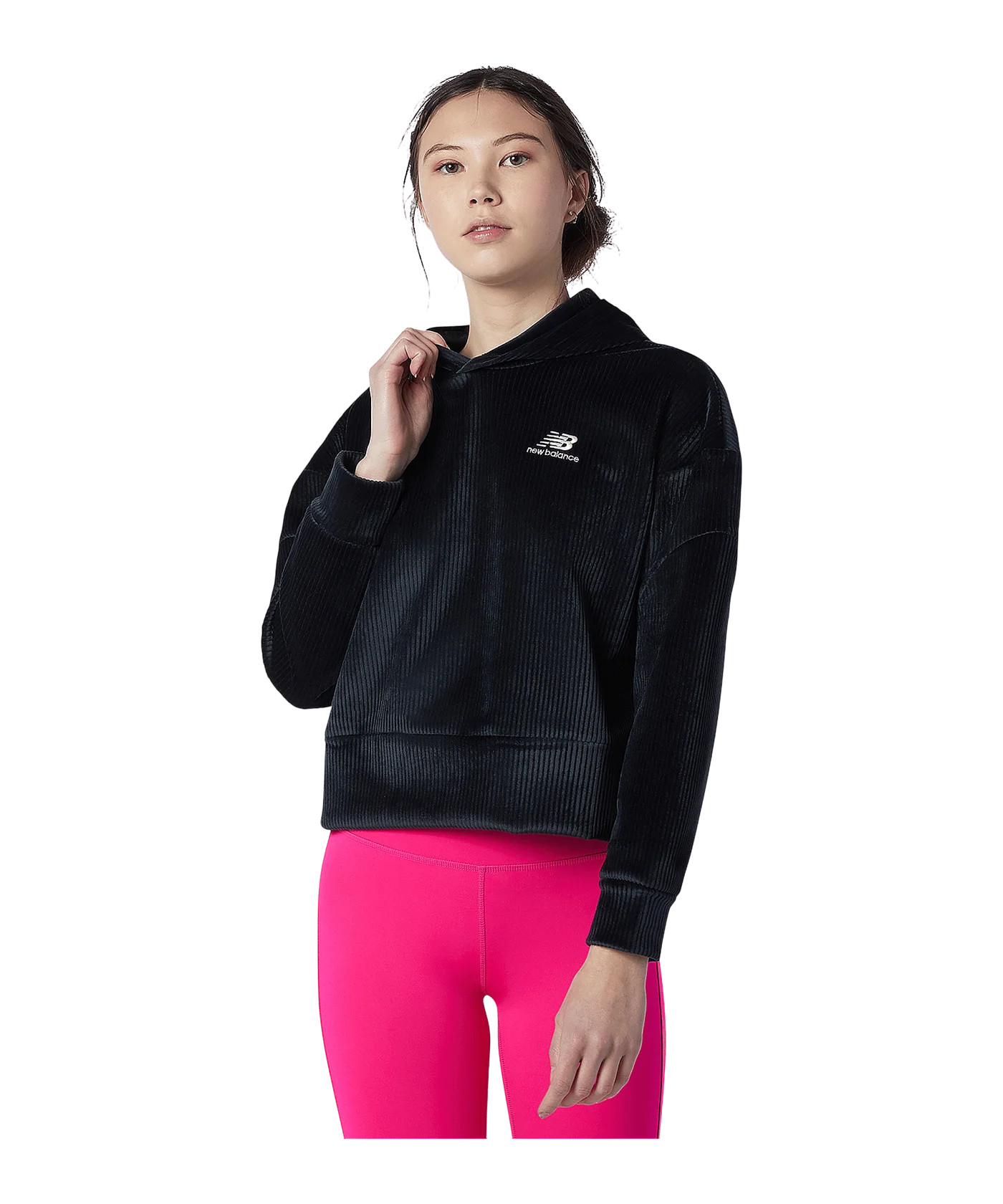 New Balance Hoody Damen Schwarz FBK